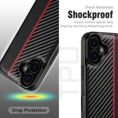 LC.IMEEKE iPhone 16 Carbon Fiber Suojakuori