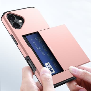 SKALO iPhone 16 Plus Armor Suojakuori korttikotelo - Musta