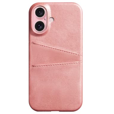 SKALO iPhone 16 Plus PU-nahkainen Korttikotelo - Ruusukulta