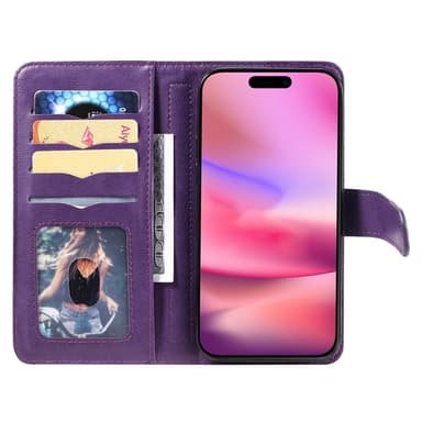 SKALO iPhone 16 10-lokeroa Lompakkokotelo - Violetti