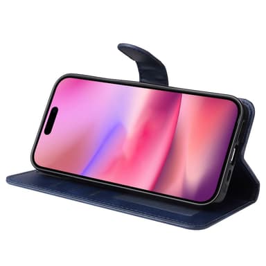 SKALO iPhone 16 PU-nahkainen Lompakkokotelo - Sininen