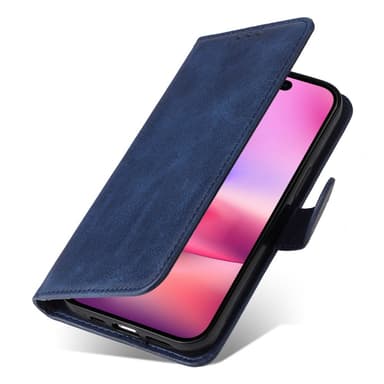 SKALO iPhone 16 PU-nahkainen Lompakkokotelo - Sininen