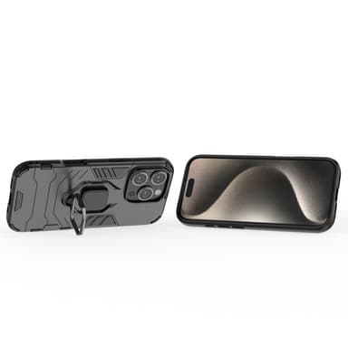 SKALO iPhone 16 Pro Armor Hybridi metallirengas kuori - Musta