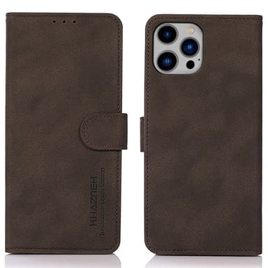 SKALO iPhone 16 Pro KHAZNEH Lompakkokotelo PU-nahasta - Ruskea