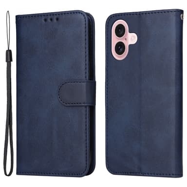 SKALO iPhone 16 PU-nahkainen Lompakkokotelo - Sininen