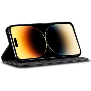 SKALO iPhone 16 Pro Max Jeans Lompakkokotelo - Musta