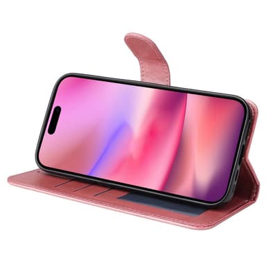 SKALO iPhone 16 PU-nahkainen Lompakkokotelo - Pinkki