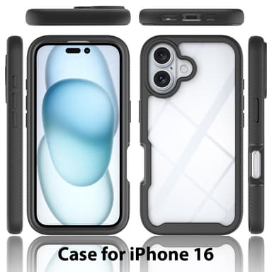 SKALO iPhone 16 Iskunkestävä Clear Hybridi Suojakuori - Violetti