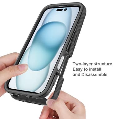 SKALO iPhone 16 Iskunkestävä Clear Hybridi Suojakuori - Violetti