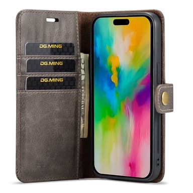 DG MING iPhone 16 Pro Max 2-in-1 magneetti lompakkokotelo - Harmaa