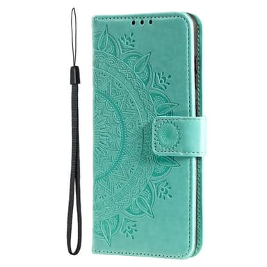 SKALO iPhone 16 Plus Mandala lompakkokotelo - Turkoosi