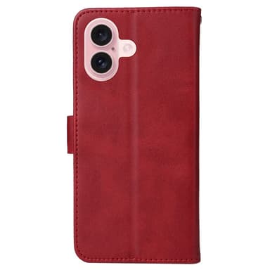 SKALO iPhone 16 PU-nahkainen Lompakkokotelo - Punainen