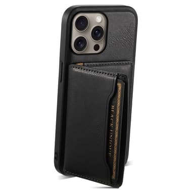 DENIOR iPhone 16 Pro D12 Kuori+Lompakko - Musta