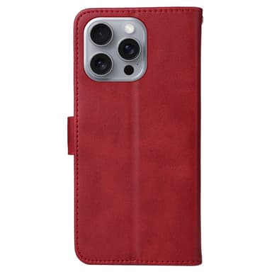 SKALO iPhone 16 Pro Max PU-nahkainen Lompakkokotelo - Punainen