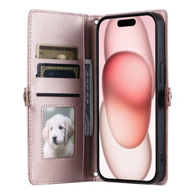 SKALO iPhone 16 Plus Evelope Clutch 5-Lokeroa - Ruusukulta