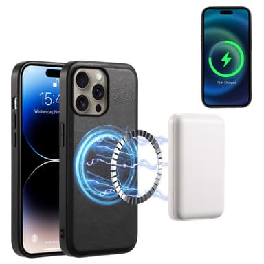 DENIOR iPhone 16 Pro D12 Kuori+Lompakko - Musta
