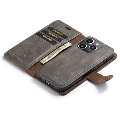DG MING iPhone 16 Pro Max 2-in-1 magneetti lompakkokotelo - Harmaa