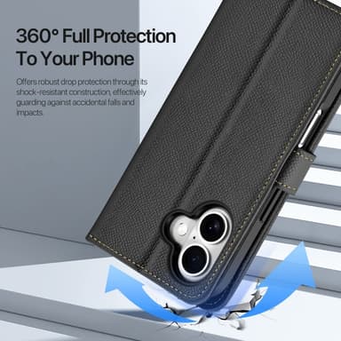 DUX DUCIS iPhone 16 Plus Lawa Series Lompakkokotelo - Musta
