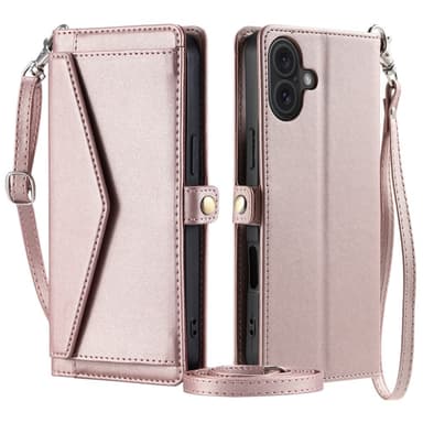 SKALO iPhone 16 Plus Evelope Clutch 5-Lokeroa - Ruusukulta