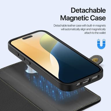 DUX DUCIS iPhone 16 Plus Lawa Series Lompakkokotelo - Musta