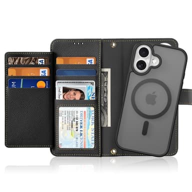 DUX DUCIS iPhone 16 Plus Lawa Series Lompakkokotelo - Musta