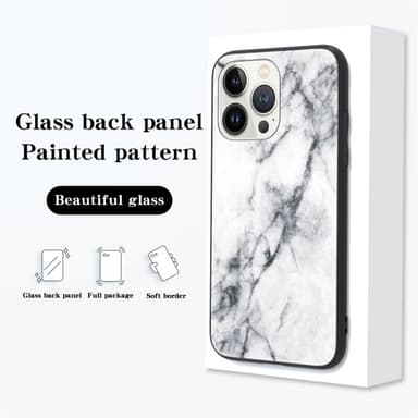 SKALO iPhone 16 Pro Max Marmori karkaistu lasi TPU-suojakuori - #2