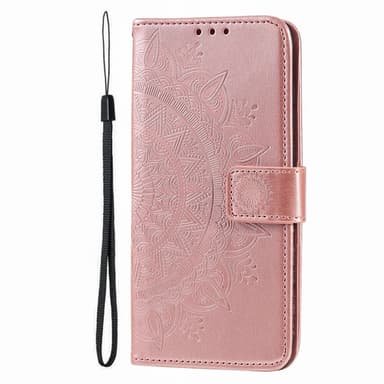 SKALO iPhone 16 Mandala lompakkokotelo - Ruusukulta