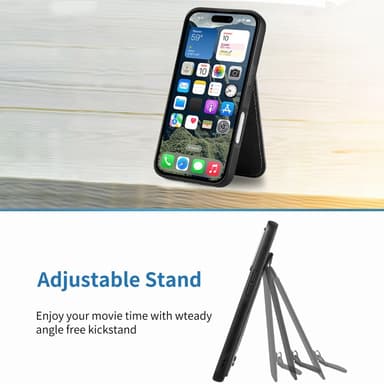 SKALO iPhone 16 SKALO iPhone 16 Carbon Fiber Suojakuori  korttipidike - Musta
