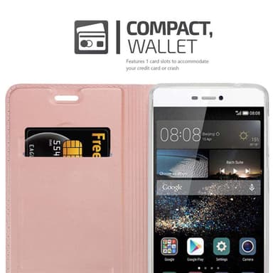Huawei P8 Suojakuori Lompakkokotelo (Vaaleanpunainen)