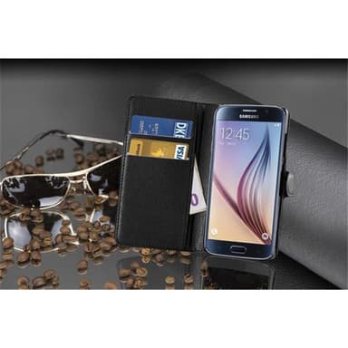 Samsung Galaxy S6 Suojakuori Lompakkokotelo (Musta)