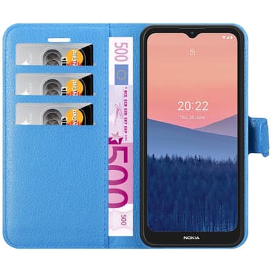 Nokia C21 Suojakuori Lompakkokotelo (Sininen)
