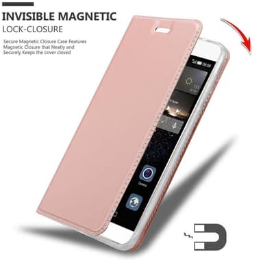 Huawei P8 Suojakuori Lompakkokotelo (Vaaleanpunainen)