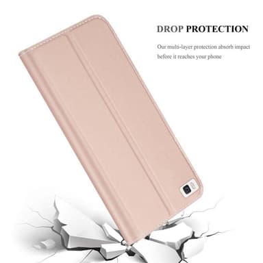 Huawei P8 Suojakuori Lompakkokotelo (Vaaleanpunainen)