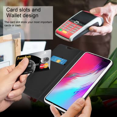 Samsung Galaxy S10 5G Suojakuori Lompakkokotelo (Musta)