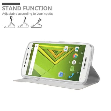 Motorola MOTO X PLAY Suojakuori Lompakkokotelo (Hopea)