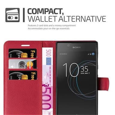 Sony Xperia L1 Suojakuori Lompakkokotelo (Punainen)
