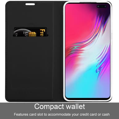 Samsung Galaxy S10 5G Suojakuori Lompakkokotelo (Musta)