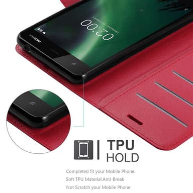Nokia 2.1 Suojakuori Lompakkokotelo (Punainen)