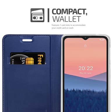 Nokia C21 Suojakuori Lompakkokotelo (Sininen)