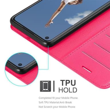 Oppo A52 Suojakuori Lompakkokotelo (Vaaleanpunainen)