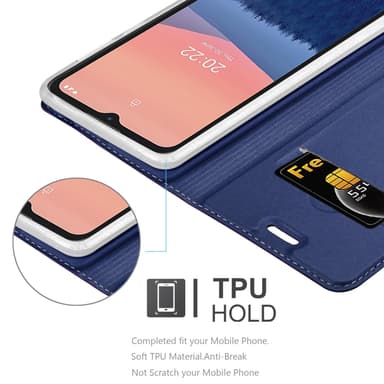 Nokia C21 Suojakuori Lompakkokotelo (Sininen)