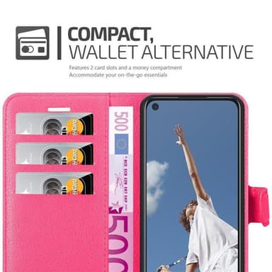 Oppo A52 Suojakuori Lompakkokotelo (Vaaleanpunainen)