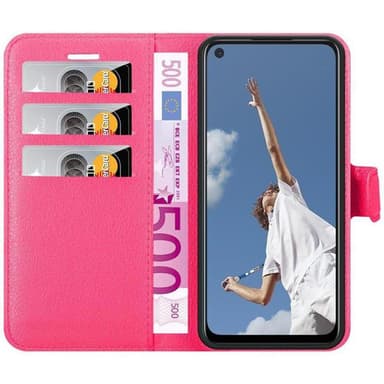 Oppo A52 Suojakuori Lompakkokotelo (Vaaleanpunainen)