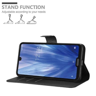 Sharp Aquos R3 Suojakuori Lompakkokotelo (Musta)