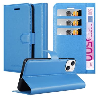 iPhone 14 Suojakuori Lompakkokotelo (Sininen)