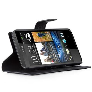 HTC Desire 300 Suojakuori Lompakkokotelo (Musta)