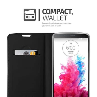 LG G3 Suojakuori Lompakkokotelo (Musta)