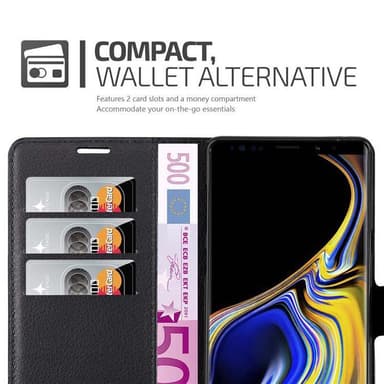 Samsung Galaxy NOTE 9 Suojakuori Lompakkokotelo (Musta)