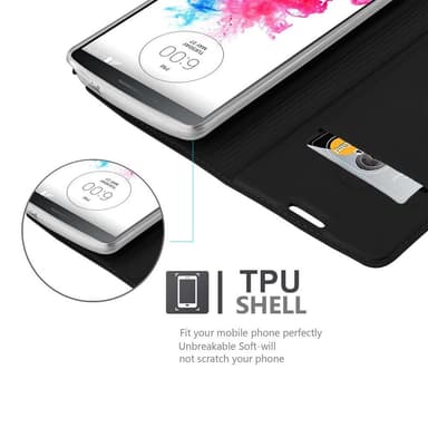 LG G3 Suojakuori Lompakkokotelo (Musta)