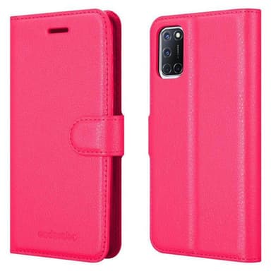 Oppo A52 Suojakuori Lompakkokotelo (Vaaleanpunainen)